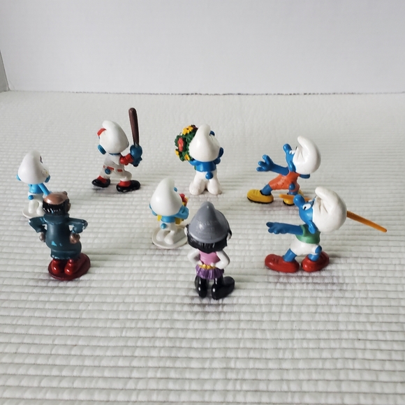 13 Smurf Lot Vintage 2"-3.5" Gargamel Vexy Smurfette Vainy  Schienich Peyo 1980s - Picture 11 of 16
